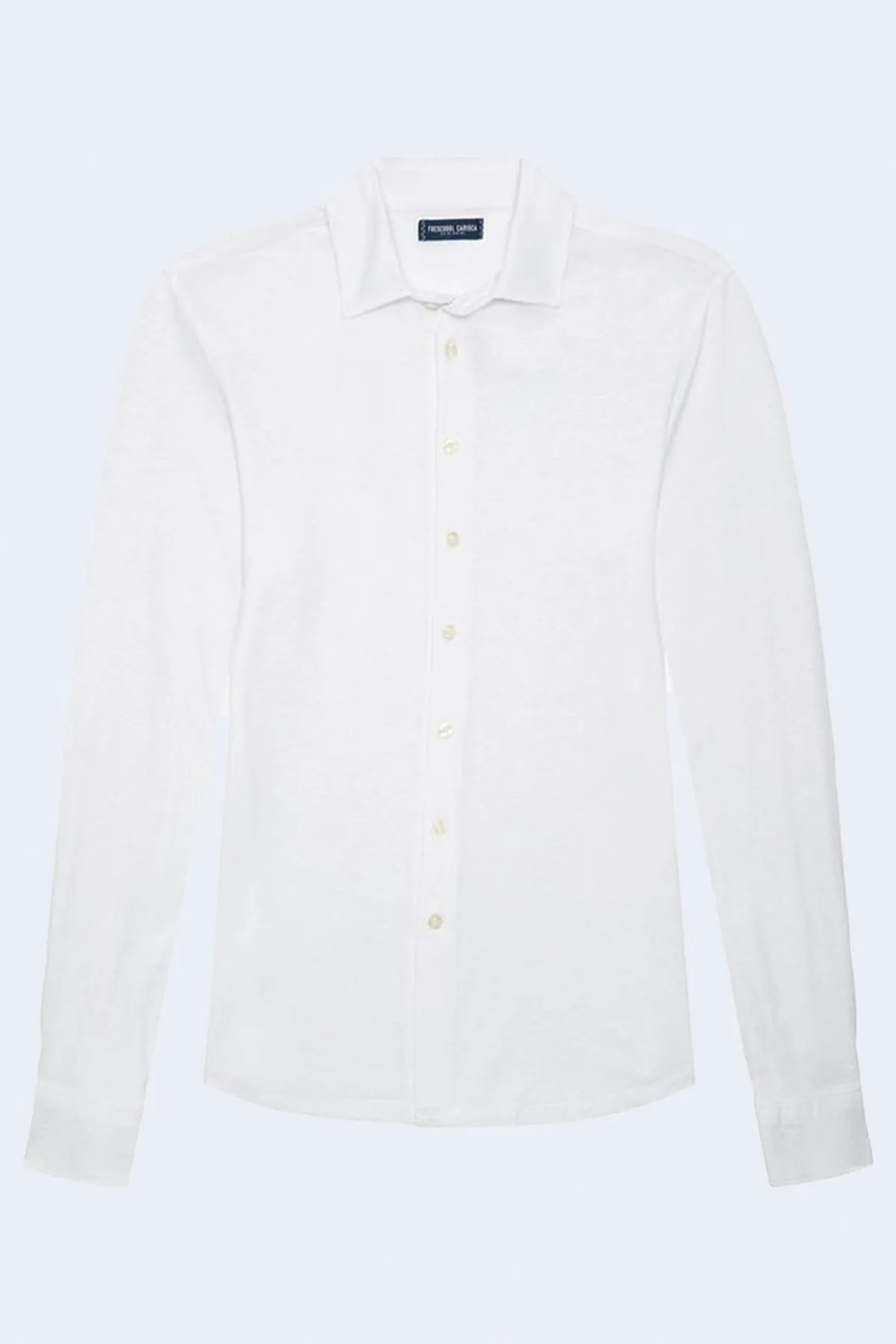 Marcio Linen Blend Jersey Shirt in White