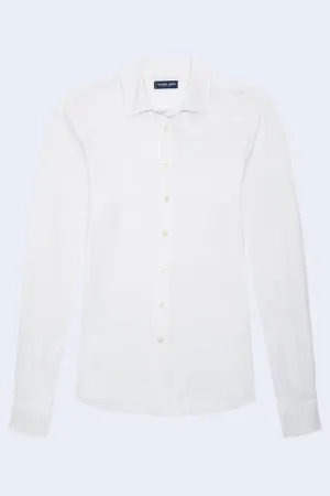 Marcio Linen Blend Jersey Shirt in White