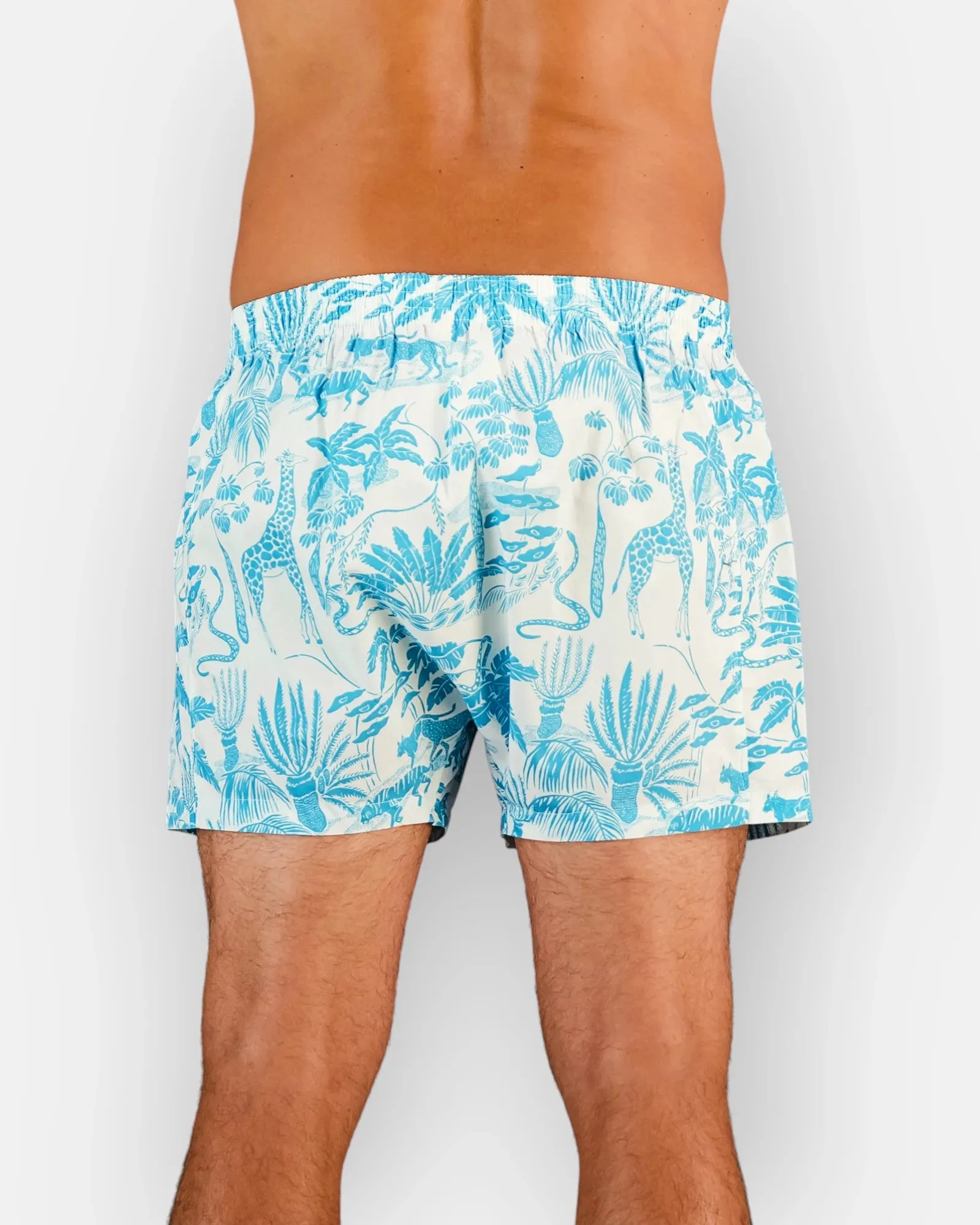 Men's Boxer Shorts - Mono Safari Blue