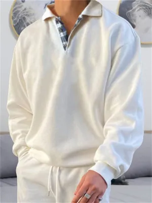 Men's British Style Sport Shirt Long Sleeve Lapel Tops