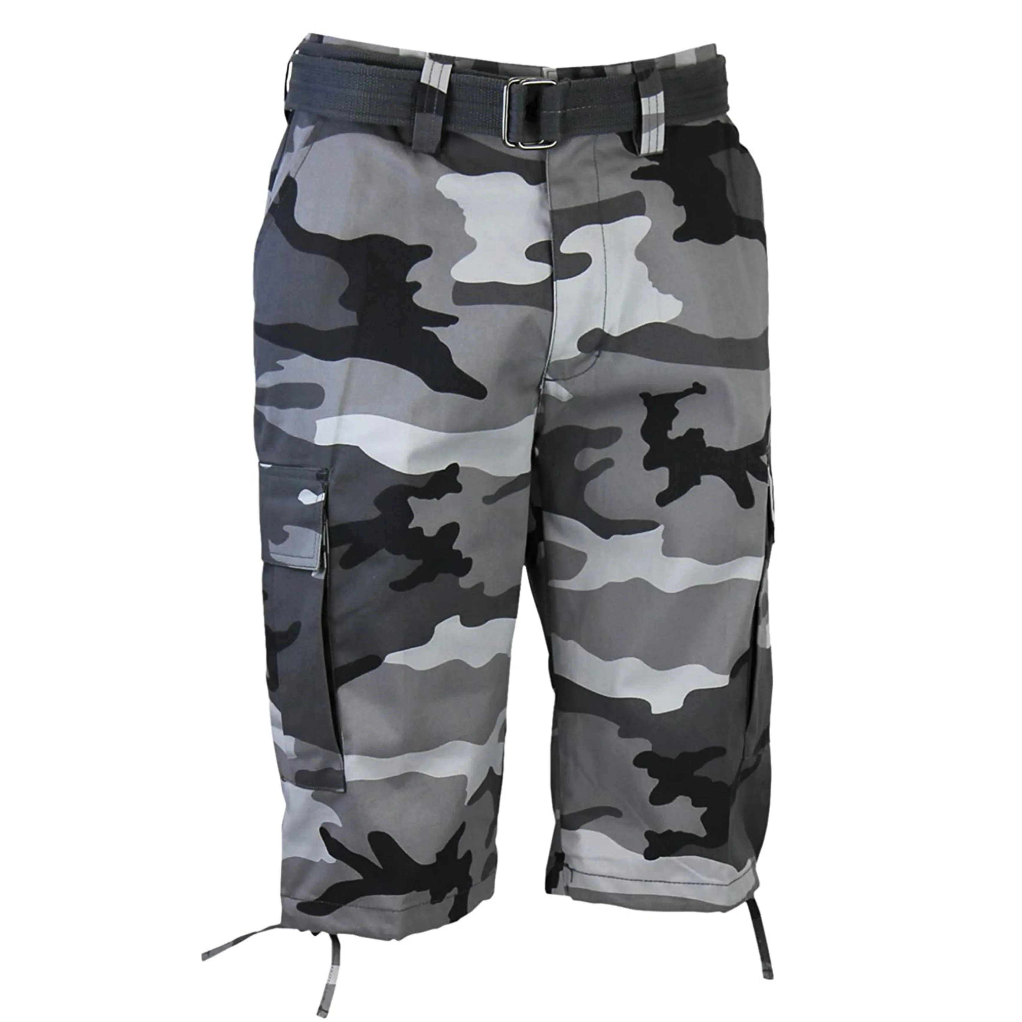 Men's Camouflage Cargo Shorts w/ Belt (Color: New City)