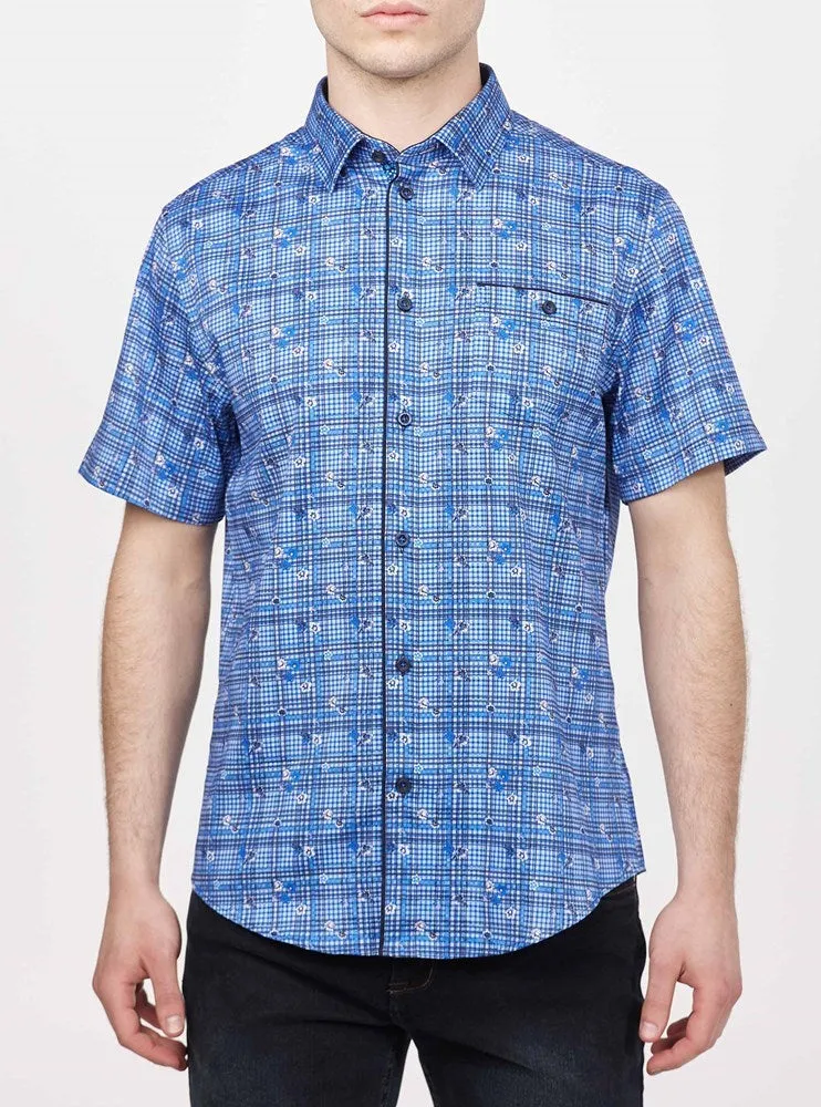 Men's casual short sleeve stretch shirt
