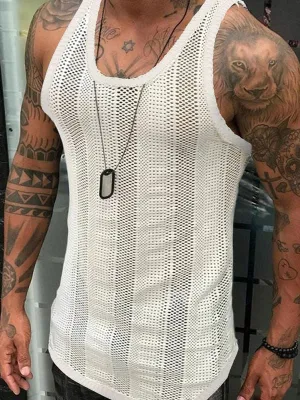 Men's Crochet Hollow Vest