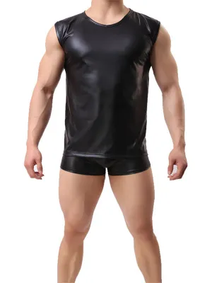 Men's Faux Leather Vest