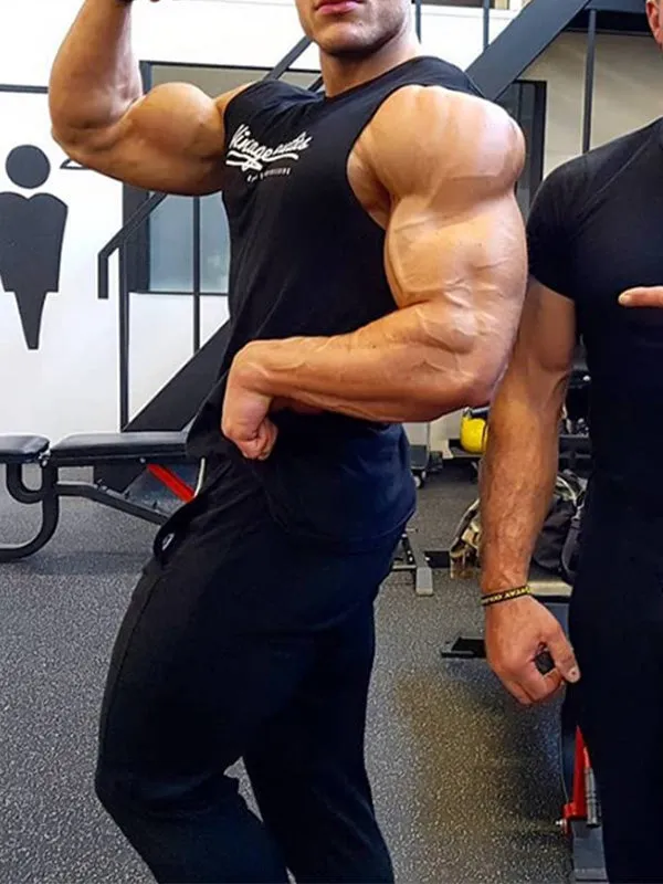 Men's Letter Print Training Vest