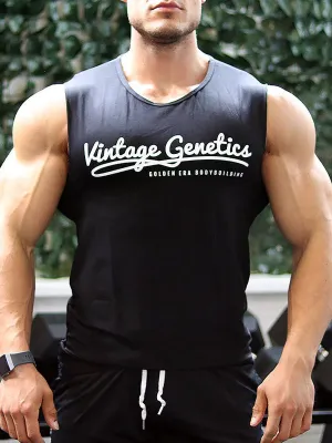 Men's Letter Print Training Vest