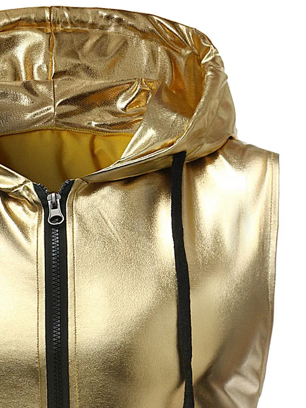 Men's Metallic Hooded Vest