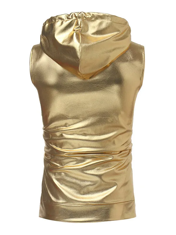 Men's Metallic Hooded Vest