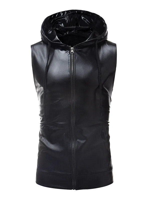 Men's Metallic Hooded Vest