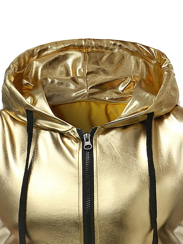 Men's Metallic Hooded Vest