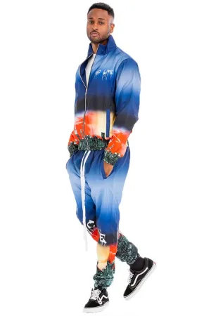 Men's NYC Life Printed Windbreaker 2-piece Track Suit