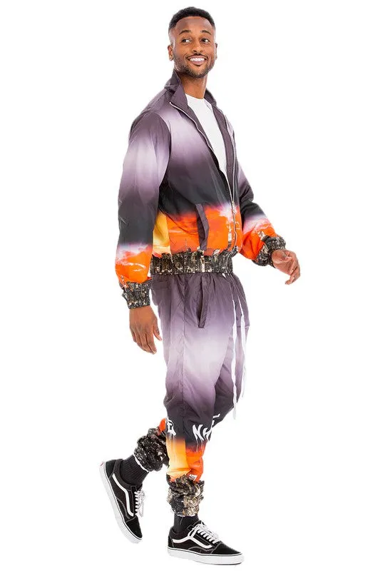 Men's NYC Life Printed Windbreaker 2-piece Track Suit