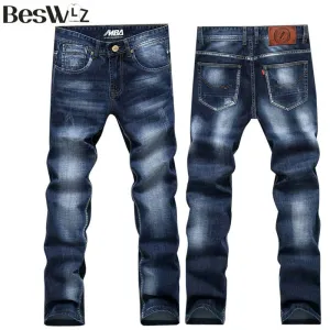 Men's Pleated Denim Jeans
