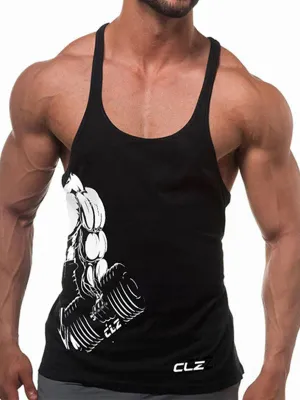 Men's Racer Back Printed Vest