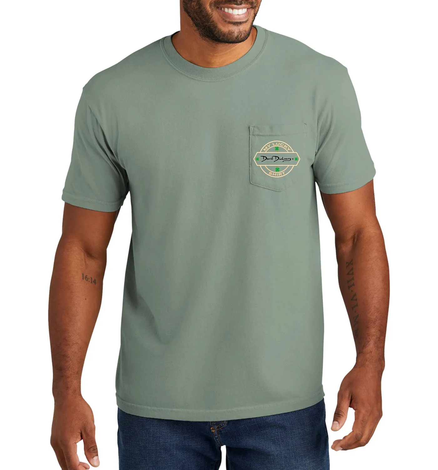 Men's Size Matters Flounder Short Sleeve Garment Dyed Bay Pocket T-Shirt