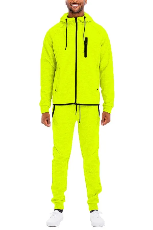 Men's Solid Color Dynamic Active 2-piece Track Suit