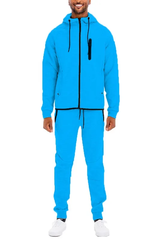Men's Solid Color Dynamic Active 2-piece Track Suit