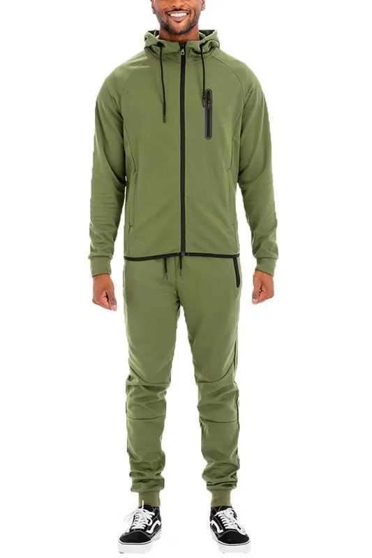 Men's Solid Color Dynamic Active 2-piece Track Suit