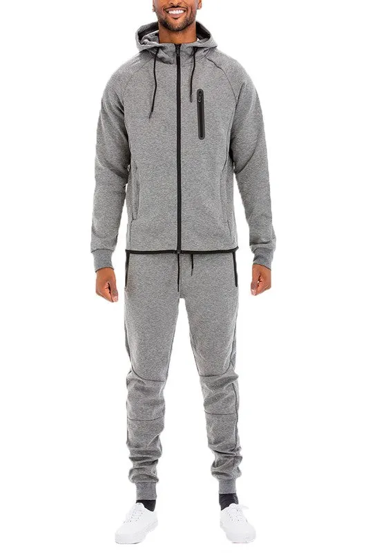 Men's Solid Color Dynamic Active 2-piece Track Suit