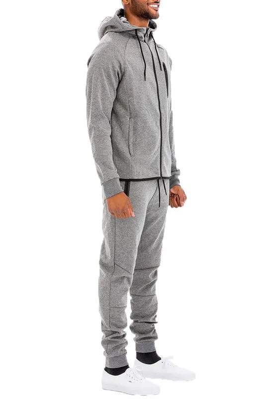 Men's Solid Color Dynamic Active 2-piece Track Suit