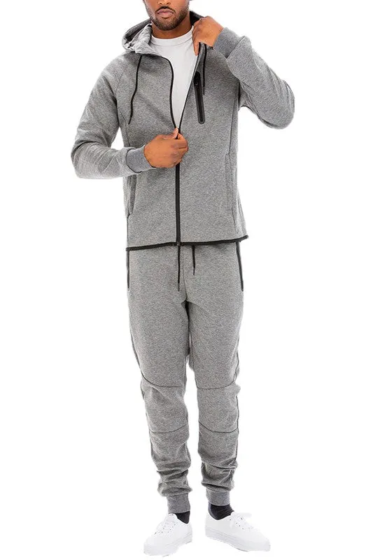 Men's Solid Color Dynamic Active 2-piece Track Suit
