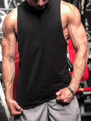 Men's Solid Color Sports Leisure Fitness Vest