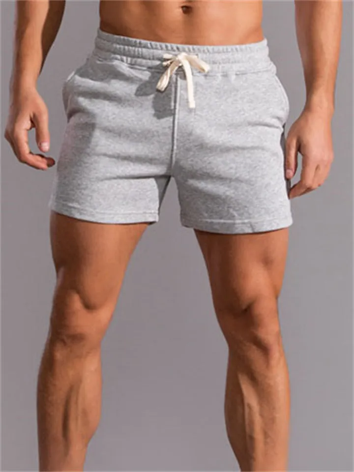 Men's Summer Super Soft Fitness Loose Elastic Waist Cotton Shorts