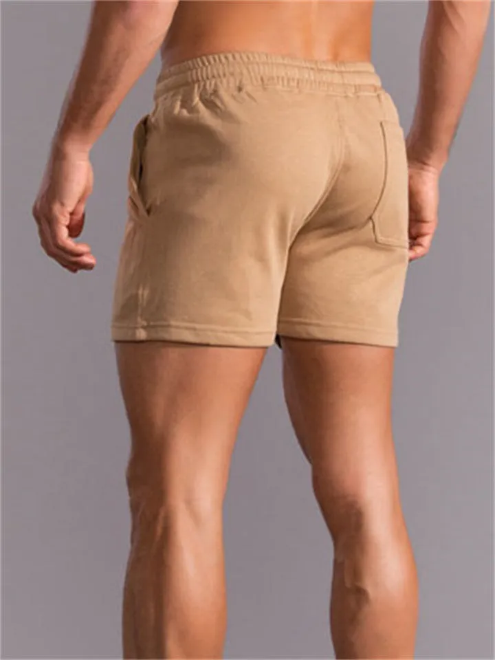 Men's Summer Super Soft Fitness Loose Elastic Waist Cotton Shorts