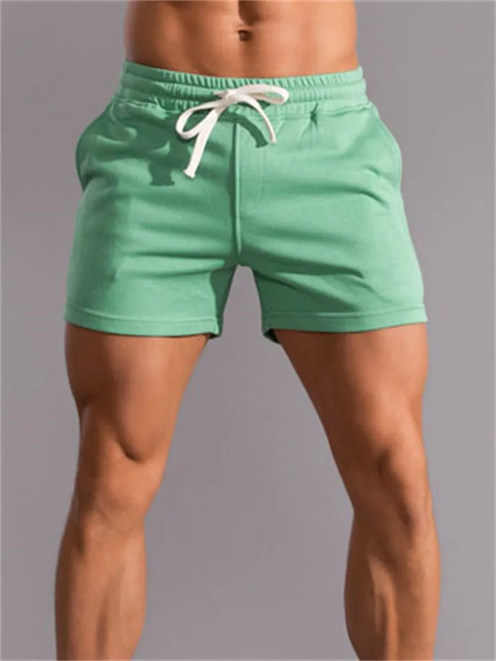 Men's Summer Super Soft Fitness Loose Elastic Waist Cotton Shorts