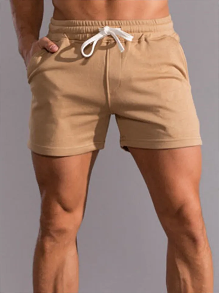 Men's Summer Super Soft Fitness Loose Elastic Waist Cotton Shorts