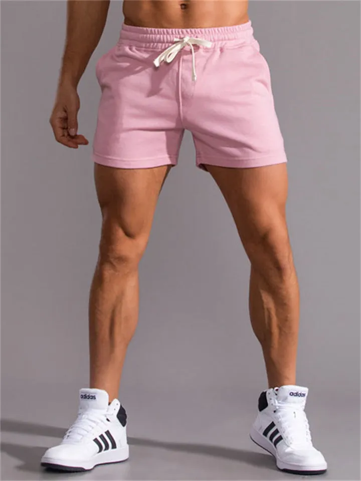 Men's Summer Super Soft Fitness Loose Elastic Waist Cotton Shorts