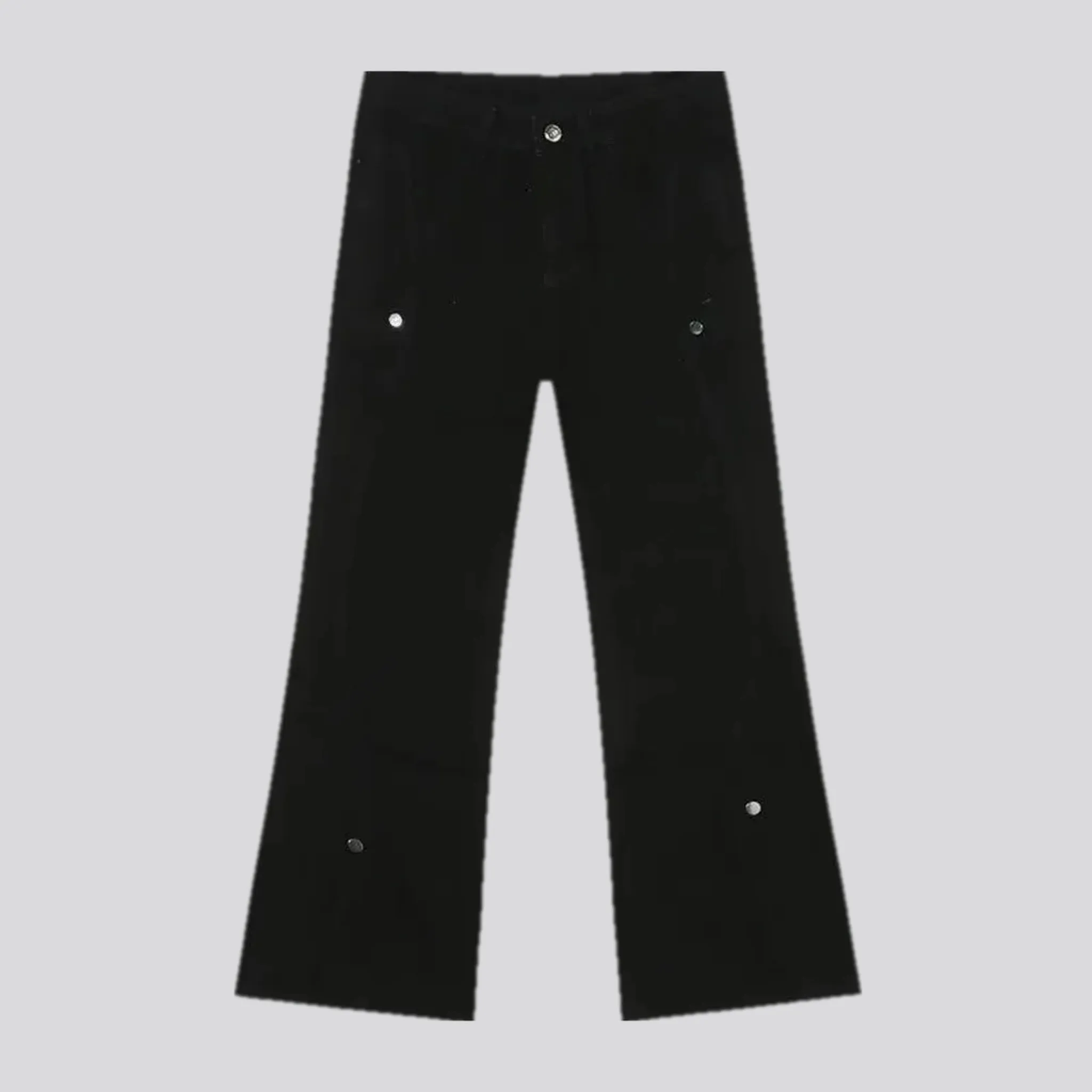 Mid-waist button jeans for men