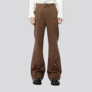 Mid-waist button jeans for men