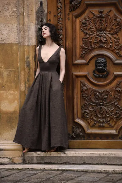 Mina Linen Dress in Blush