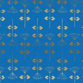 Neko and Tori - Penpengusa - Blue Canvas Metallic Fabric for Cotton   Steel