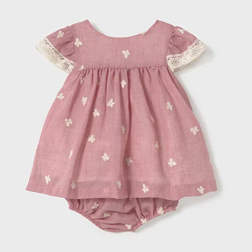 New In Mayoral Girls Hibiscus Deep Pink Dress