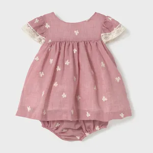 New In Mayoral Girls Hibiscus Deep Pink Dress