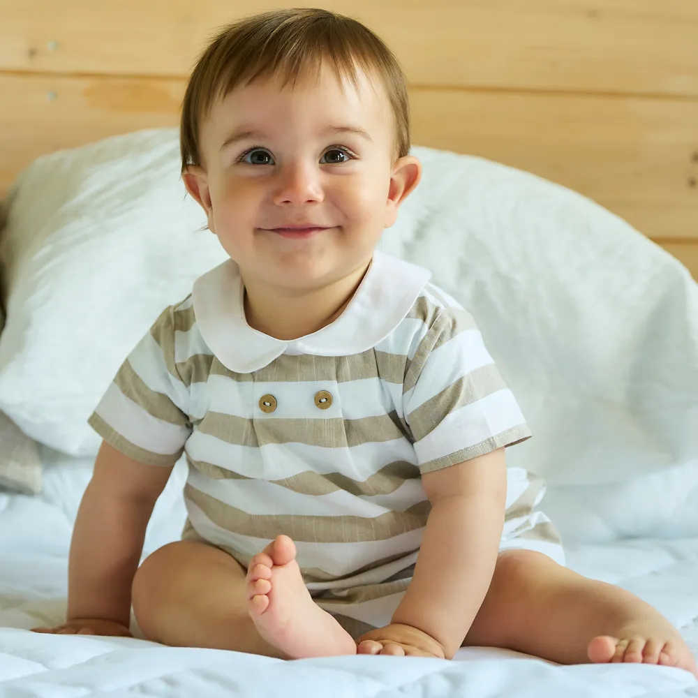 New In Rapife Boys Camel Romper