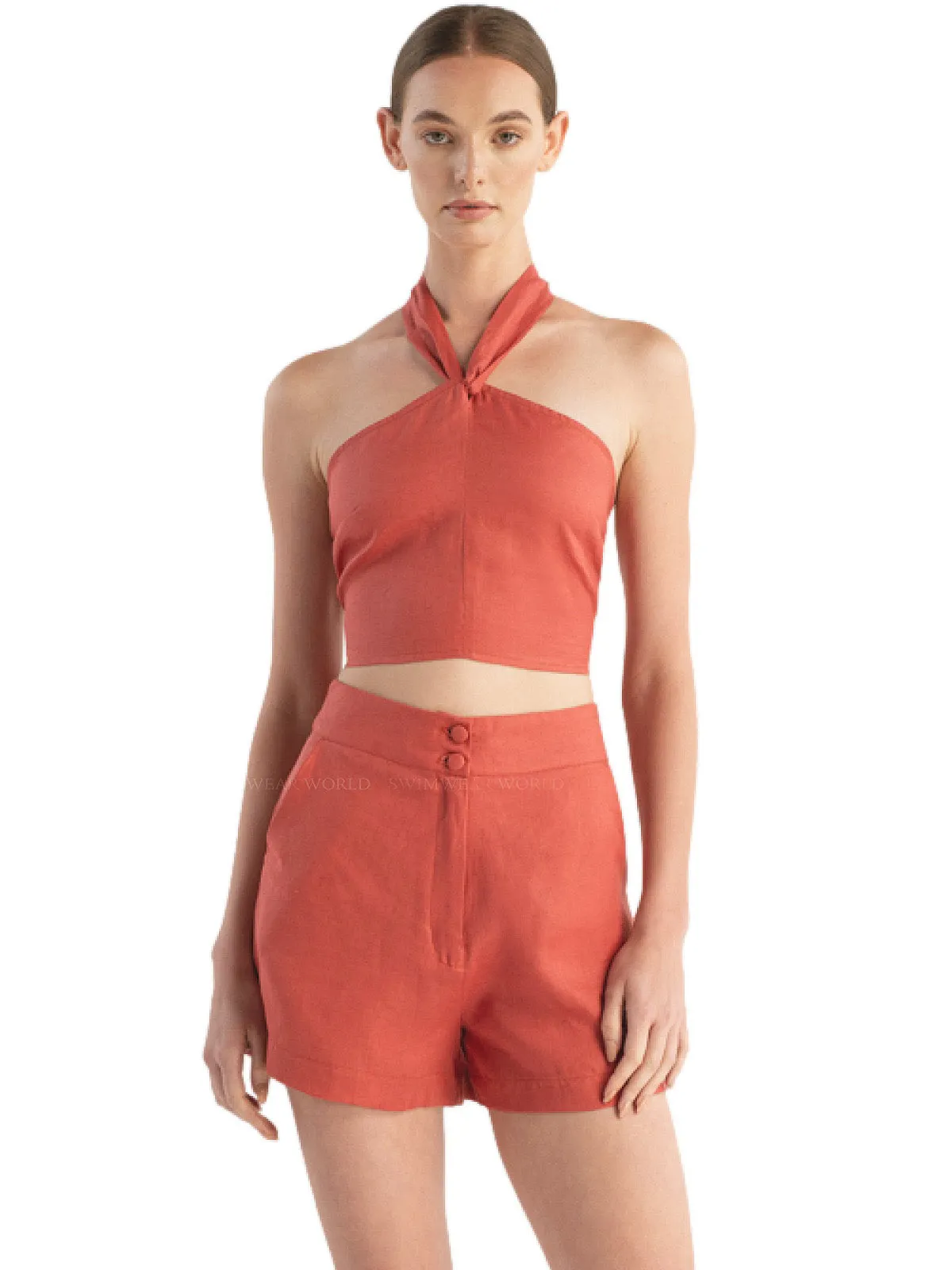 Nora Terra Linen Crop-Noemi Terra Linen Short ::RET