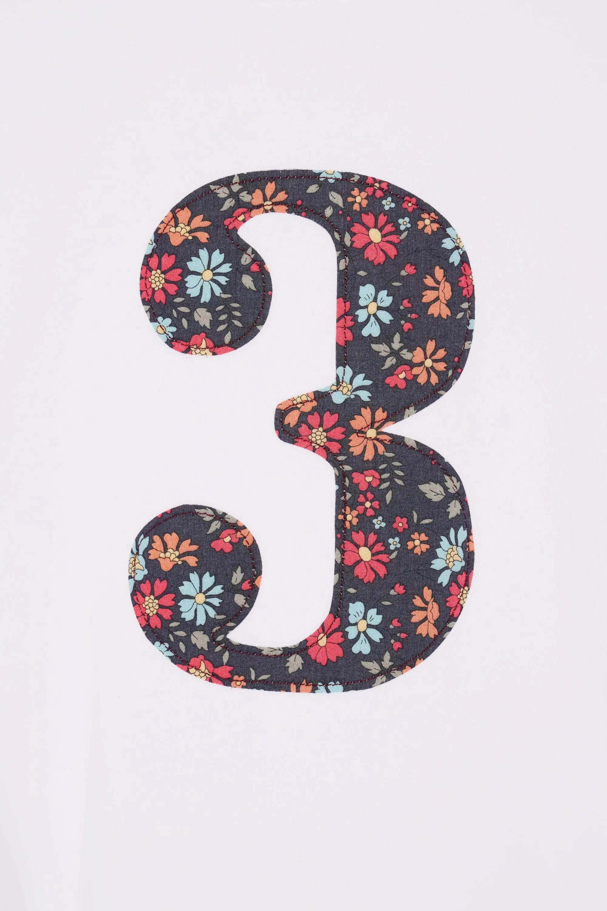 Number White T-Shirt in Capel Floret Liberty Print