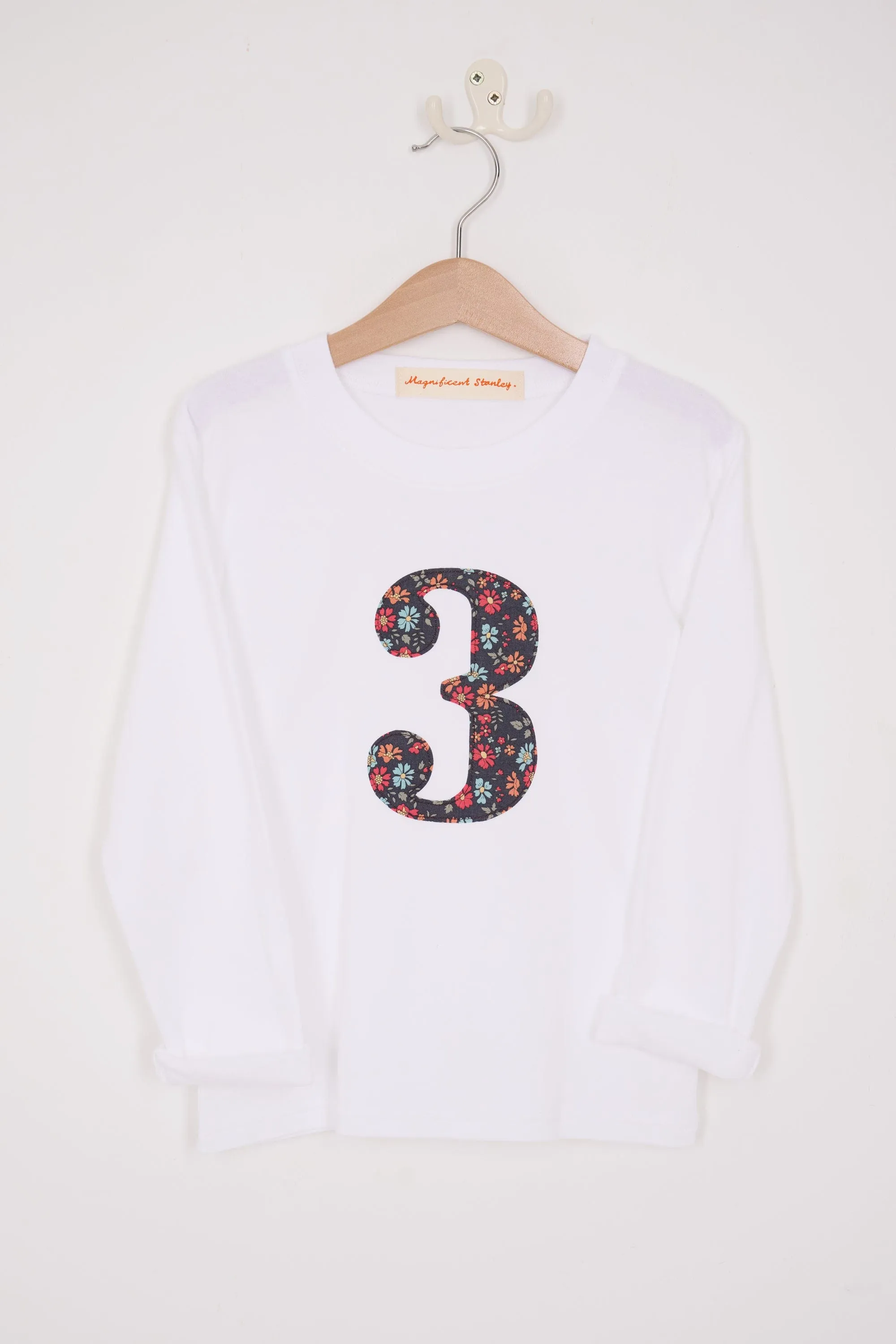 Number White T-Shirt in Capel Floret Liberty Print