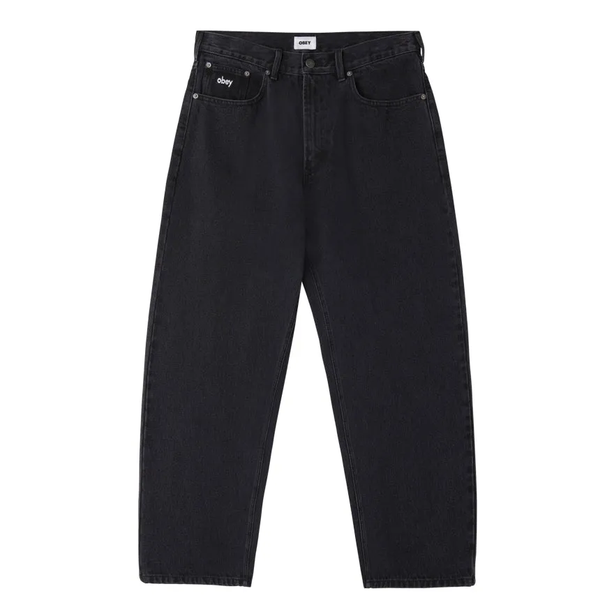 Obey Bigwig baggy denim Faded black