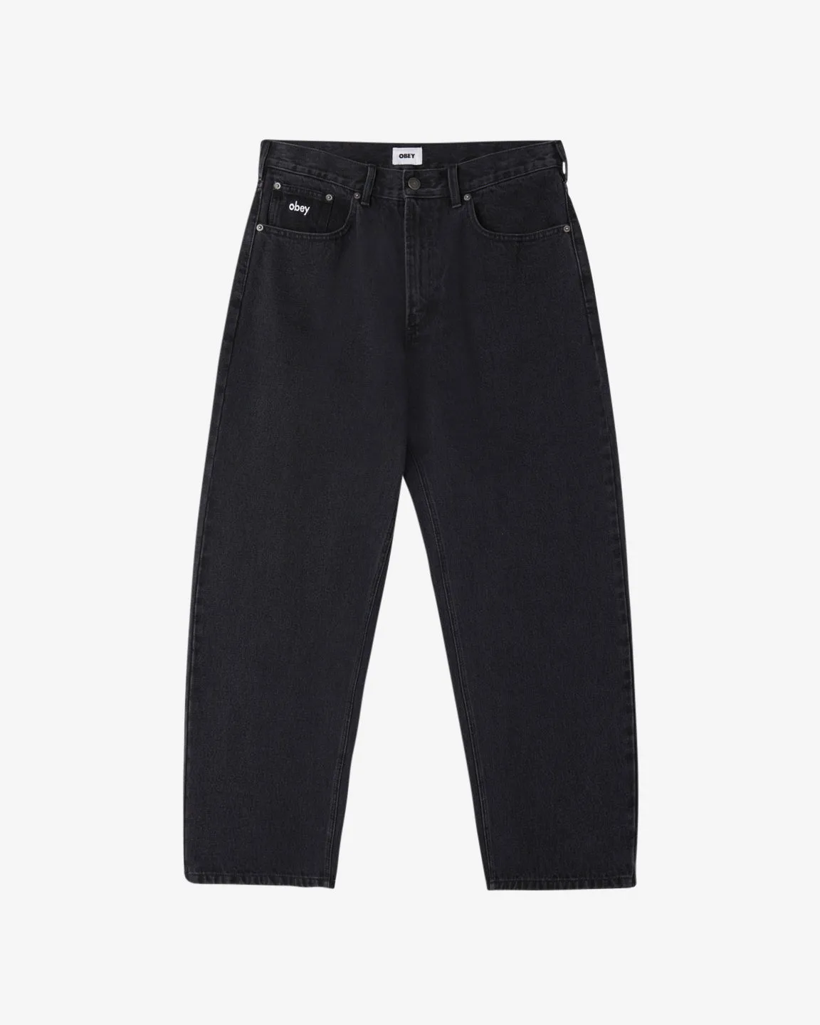 Obey Bigwig baggy denim Faded black