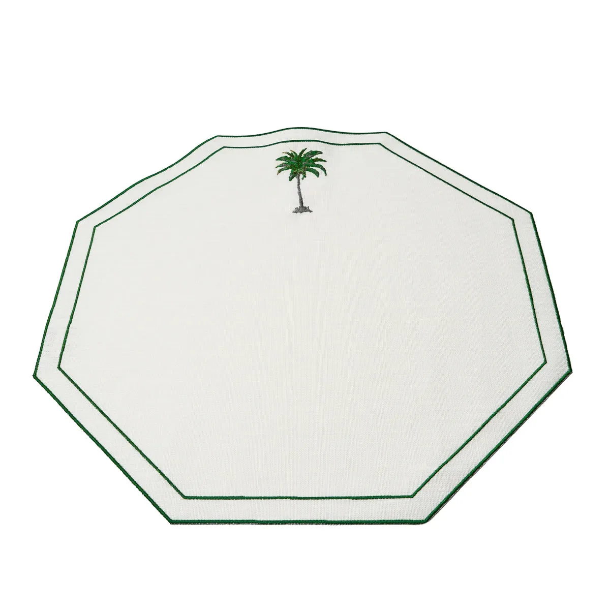 Palm Linen Placemat by La Gallina Matta, Italy - Octagon