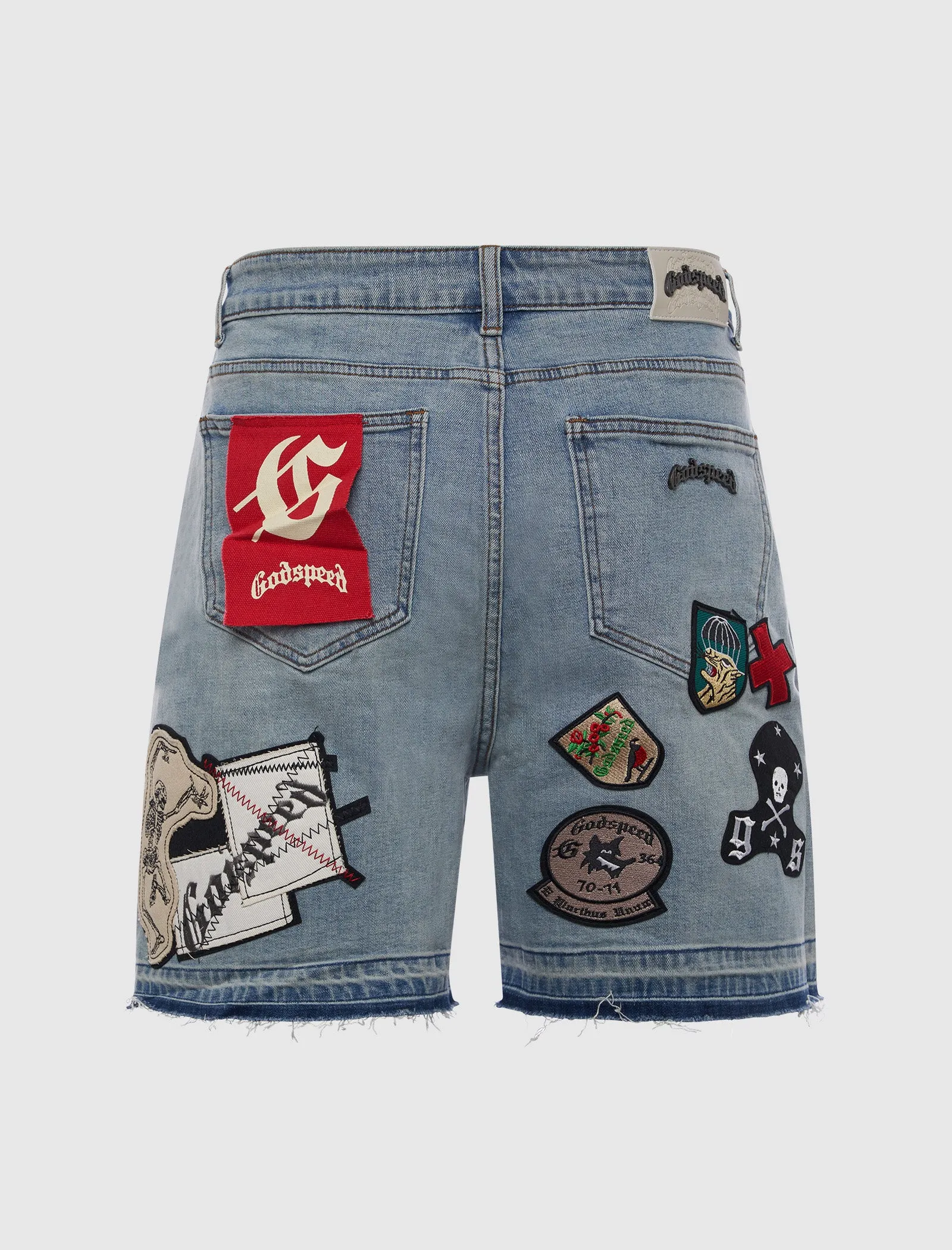 PATCHWORK DENIM SHORT