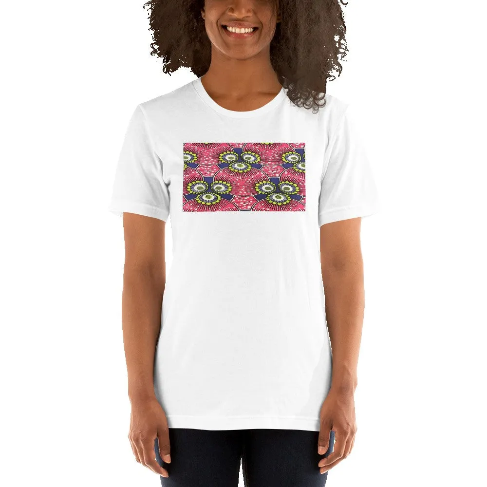 Pink Flower African Print Color Short-Sleeve Unisex T-Shirt