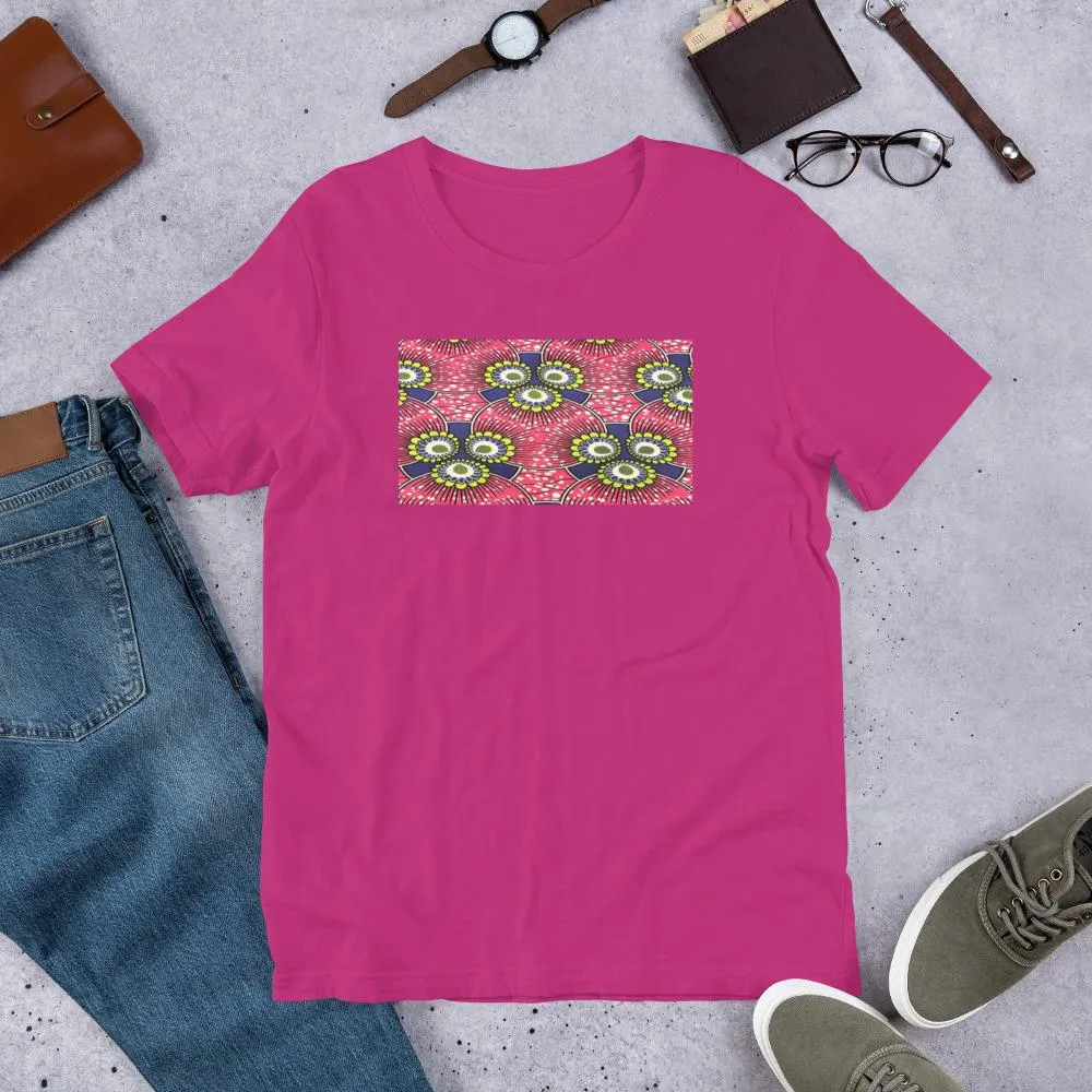 Pink Flower African Print Color Short-Sleeve Unisex T-Shirt