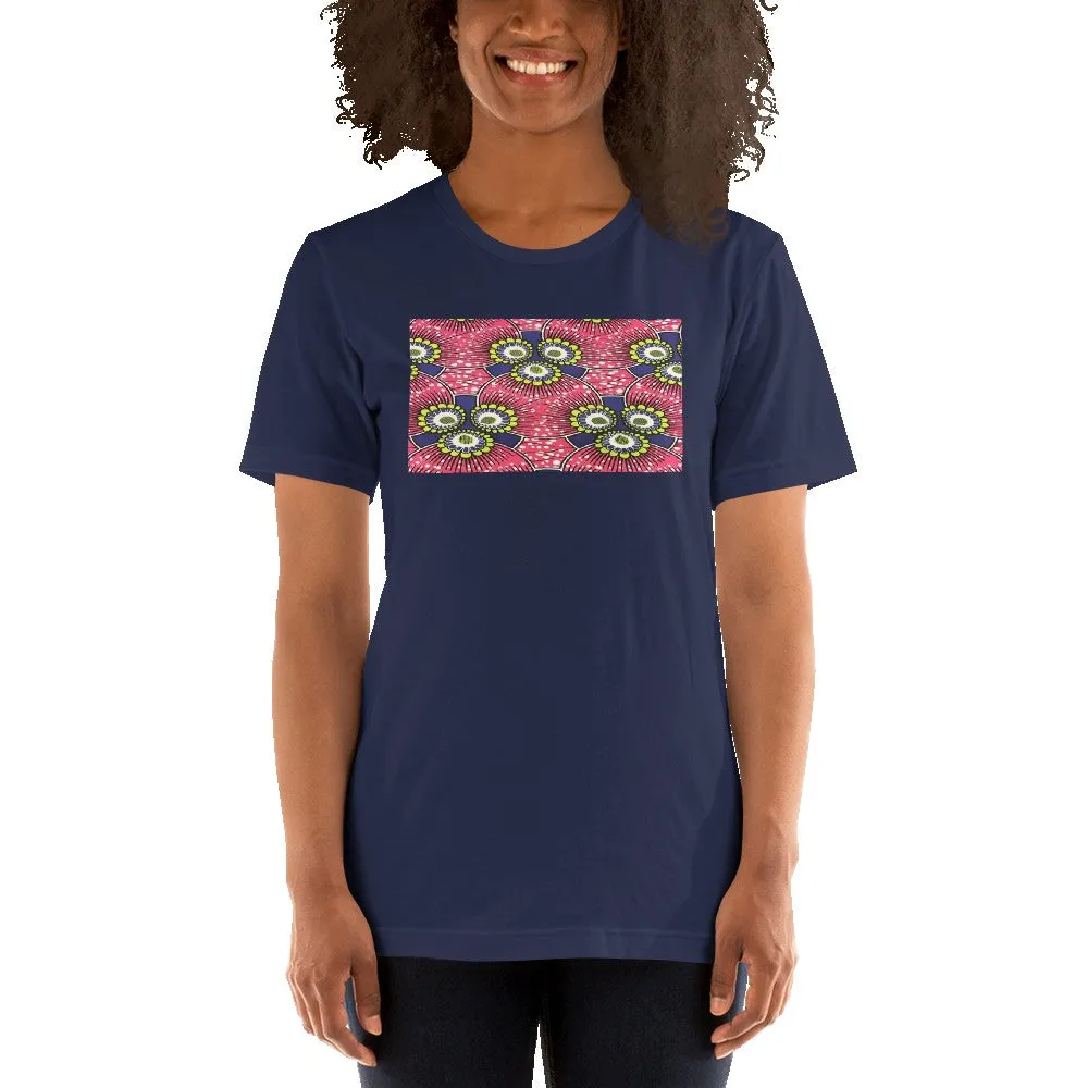 Pink Flower African Print Color Short-Sleeve Unisex T-Shirt