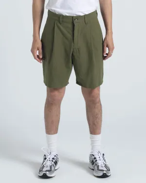 Pleated Shorts - OIive Cotton / Linen