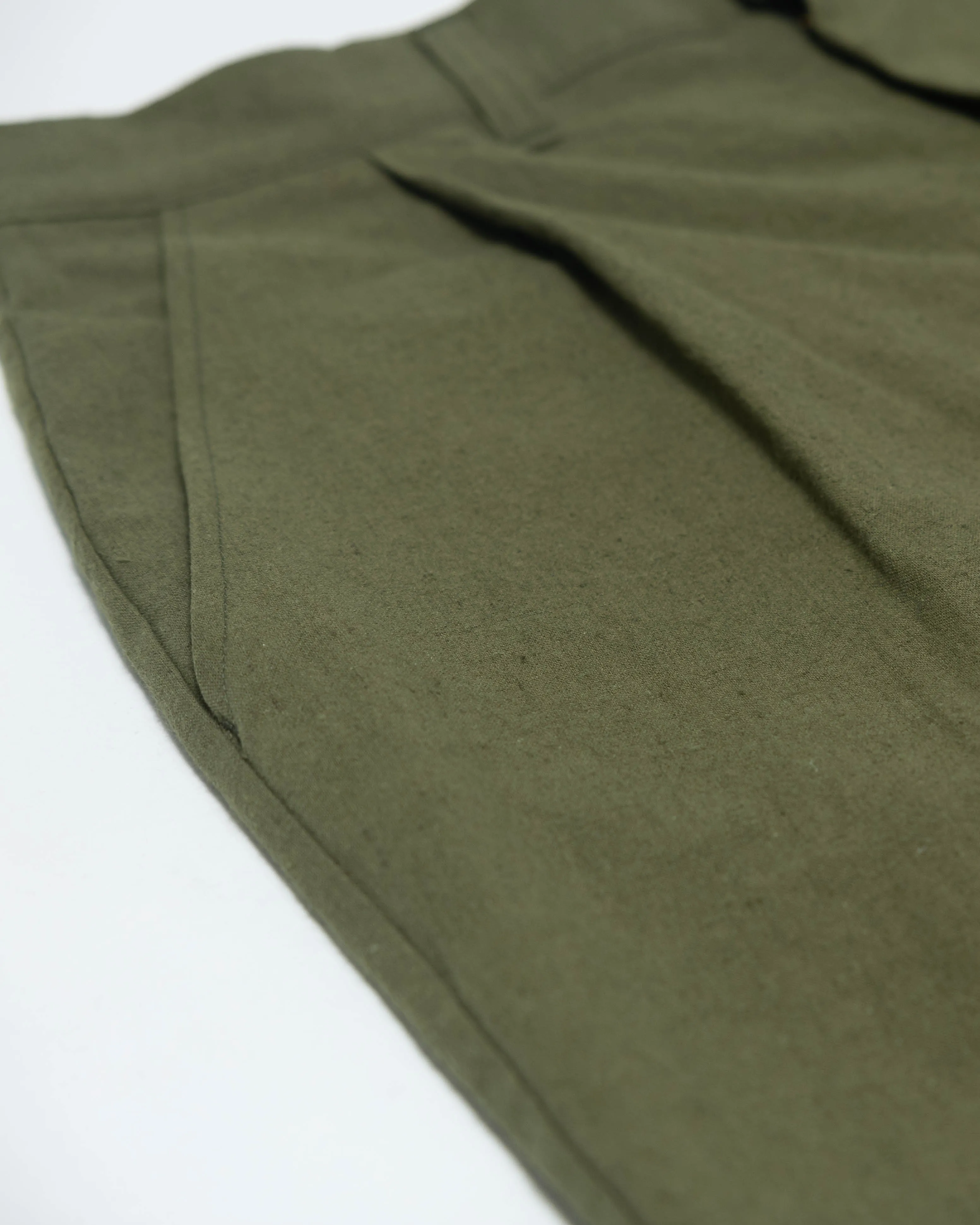 Pleated Shorts - OIive Cotton / Linen